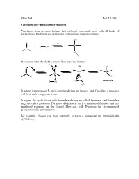 Hemiacetal Formation You Know from Previous Lectures That Carbonyl