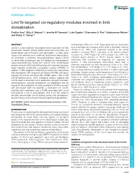 Lmx1b-Targeted Cis-Regulatory Modules Involved in Limb Dorsalization Endika Haro1, Billy A