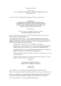 Philippine Penal Code
