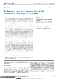 Soil Regeneration Increases Crop Nutrients, Antioxidants and Adaptive Responses