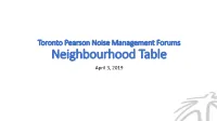 Toronto Pearson Noise Management Forums Neighbourhood Table