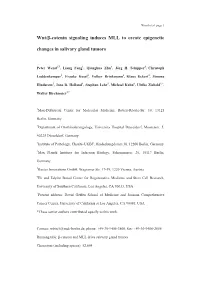 Wnt/Β-Catenin Signaling Induces MLL to Create Epigenetic Changes In