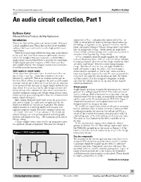 An Audio Circuit Collection, Part 1