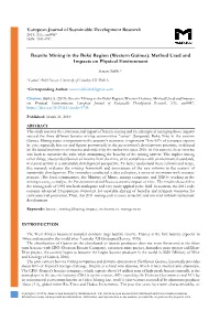 Bauxite Mining in the Boké Region (Western Guinea): Method Used and Impacts on Physical Environment