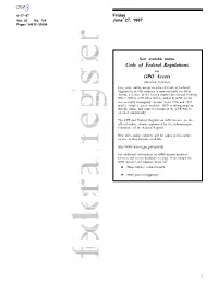 Code of Federal Regulations GPO Access