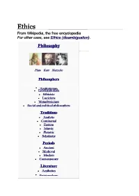 Ethics from Wikipedia, the Free Encyclopedia for Other Uses, See Ethics (Disambiguation)