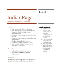 Hindustani Percussion Syllabus Levels