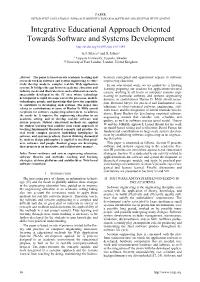 Integrative Educational Approach Oriented Towards Software And