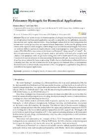 Poloxamer Hydrogels for Biomedical Applications