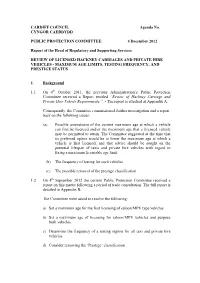 Review of Licensed Hackney Carriages and Private Hire Vehicles - Maximum Age Limits, Testing Frequency, and Prestige Status