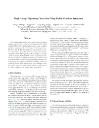 Single-Image Vignetting Correction Using Radial Gradient Symmetry