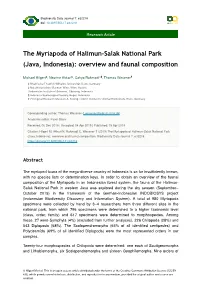 The Myriapoda of Halimun-Salak National Park (Java, Indonesia): Overview and Faunal Composition
