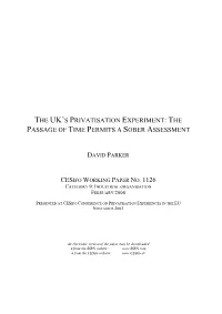 The Uk's Privatisation Experiment