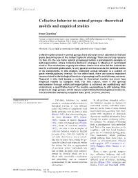 Collective Behavior in Animal Groups: Theoretical Models and Empirical Studies