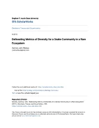 Delineating Metrics of Diversity for a Snake Community in a Rare Ecosystem