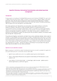 International Harmonisation and National Spectrum Management