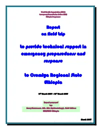 Report on Field Trip to Provide Technical Support in Emergency Preparedness and Response