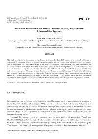 The Use of Adverbials in the Verbal Production of Malay ESL Learners: a Processability Approach
