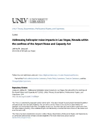 Addressing Helicopter Noise Impacts in Las Vegas, Nevada Within the Confines of the Airport Noise and Capacity Act