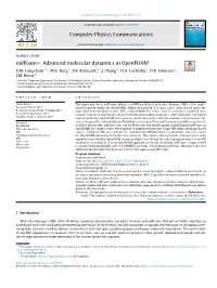 Advanced Molecular Dynamics in Openfoam✩ S.M