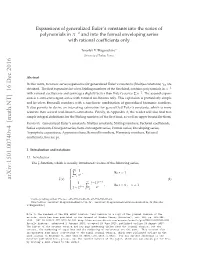 Expansions of Generalized Euler's Constants Into the Series Of