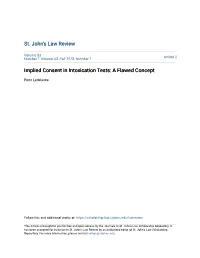 Implied Consent in Intoxication Tests: a Flawed Concept
