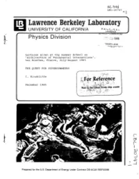 Lawrence Berkeley Laboratory UNIVERSITY of CALIFORNIA