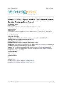 Lingual Arterial Trunk from External Carotid Artery: a Case Report