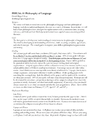 PHIL246. 01 Philosophy of Language