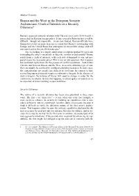 Russia and the West in the European Security Architecture: Clash of Interests Or a Security Dilemma?