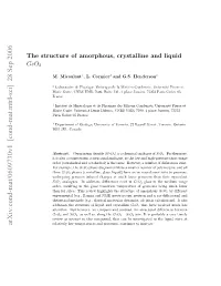 The Structure of Amorphous, Crystalline and Liquid Geo2