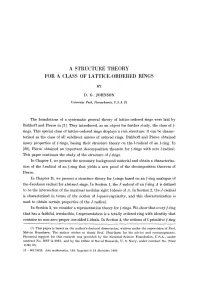 A Structure Theory for a Class of Lattice-Ordered Rings