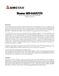 Biostar MB-8433UUD Manual Revision
