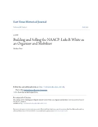 Building and Selling the NAACP: Lulu B. White As an Organizer and Mobilizer Merline Pitre