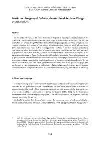 Deleuze, Guattari and Berio on Visage by STEFANO OLIVA
