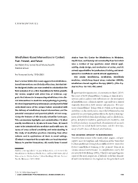 Mindfulness-Based Interventions in Context