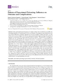 Pattern of Paracetamol Poisoning: Inﬂuence on Outcome and Complications
