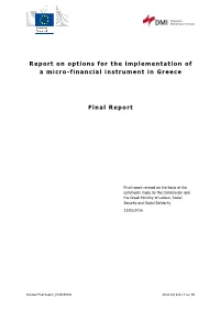 Report on Options for the Implementation of a Micro-Financial