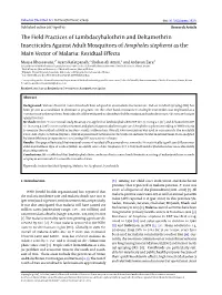The Field Practices of Lambdacyhalothrin And
