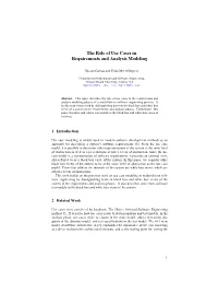 The Role of Use Cases in Requirements and Analysis Modeling