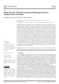Why the Landscape Planning System in Sardinia Does Not Work