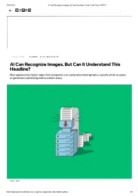 AI Can Recognize Images. but Can It Understand This Headline?