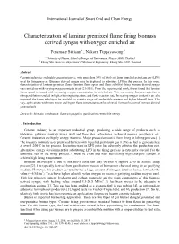 Characterization of Laminar Premixed Flame Firing Biomass Derived Syngas with Oxygen Enriched Air
