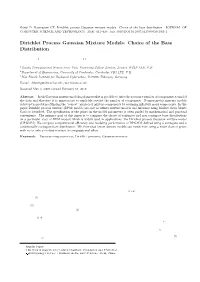 Dirichlet Process Gaussian Mixture Models: Choice of the Base Distribution