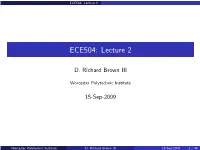 ECE504: Lecture 2