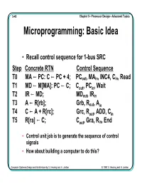 Microprogramming: Basic Idea