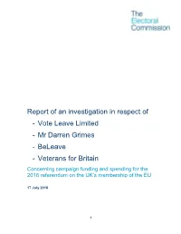 Report of an Investigation in Respect Of