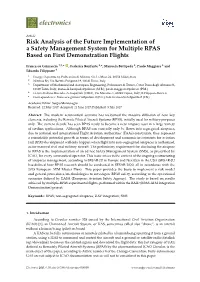 Risk Analysis of the Future Implementation of a Safety Management System for Multiple RPAS Based on First Demonstration Flights