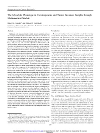 The Glycolytic Phenotype in Carcinogenesis and Tumor Invasion: Insights Through Mathematical Models
