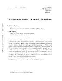 Axisymmetric Metrics in Arbitrary Dimensions